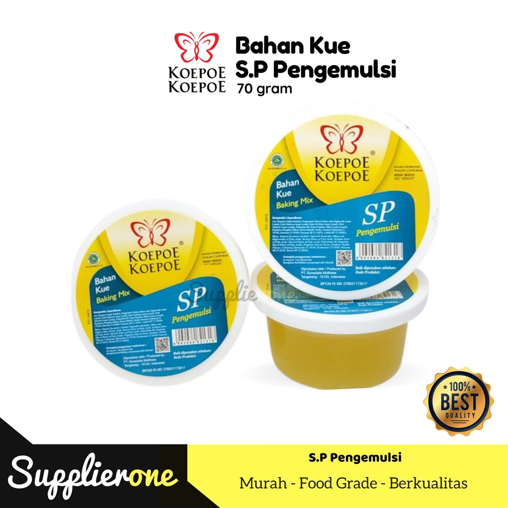 

SP PENGEMULSI KOEPOE KOEPOE 70g / SP EMULSIFIER PELEMBUT KUE / SP KUPU KUPU