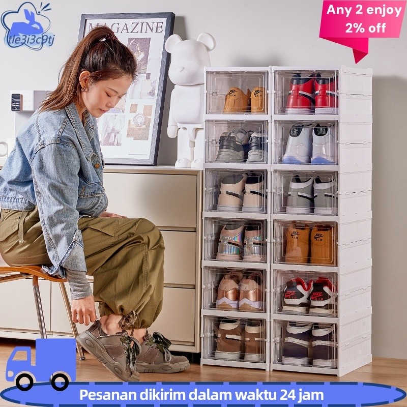 New COD Rak Sepatu Kotak Sepatu Lipat - Box Sepatu - Kotak Tempat penyimpan Sepatu - Rak Sepatu Lipa