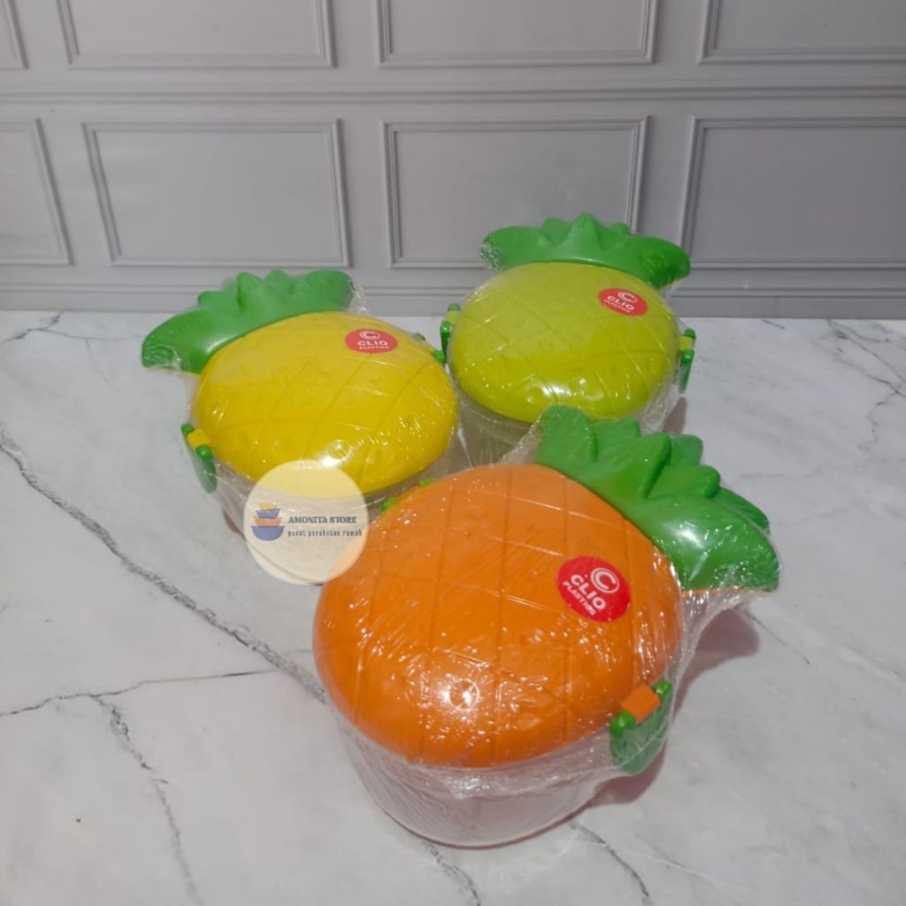 Promo lunch box Pineapple clio plastik | kotak Bekal Nasi Anak | kotak Bekal Anak Sekolah