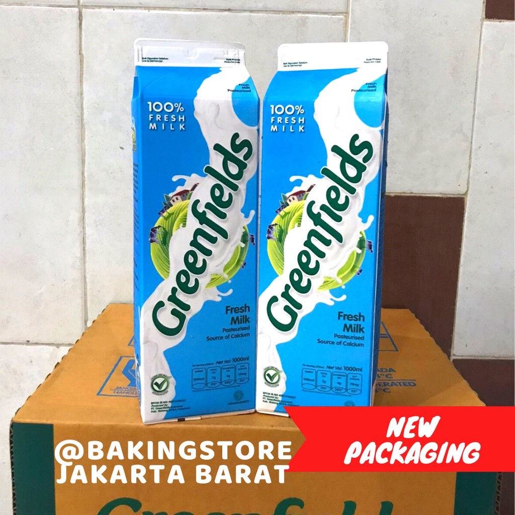 

New Susu segar Fresh milk Greenfields 1 LPremium