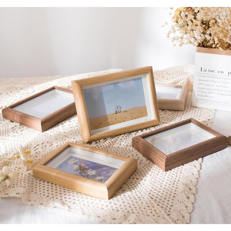 Bingkai Foto Kayu Minimalis Standing Frame Meja Rak Dekorasi Ruangan Modern Rustic Skandinavia