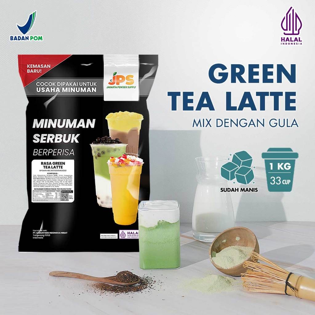 

Powder Drink JPS Bubuk Minuman Rasa Green Tea Latte Mix 1Kg
