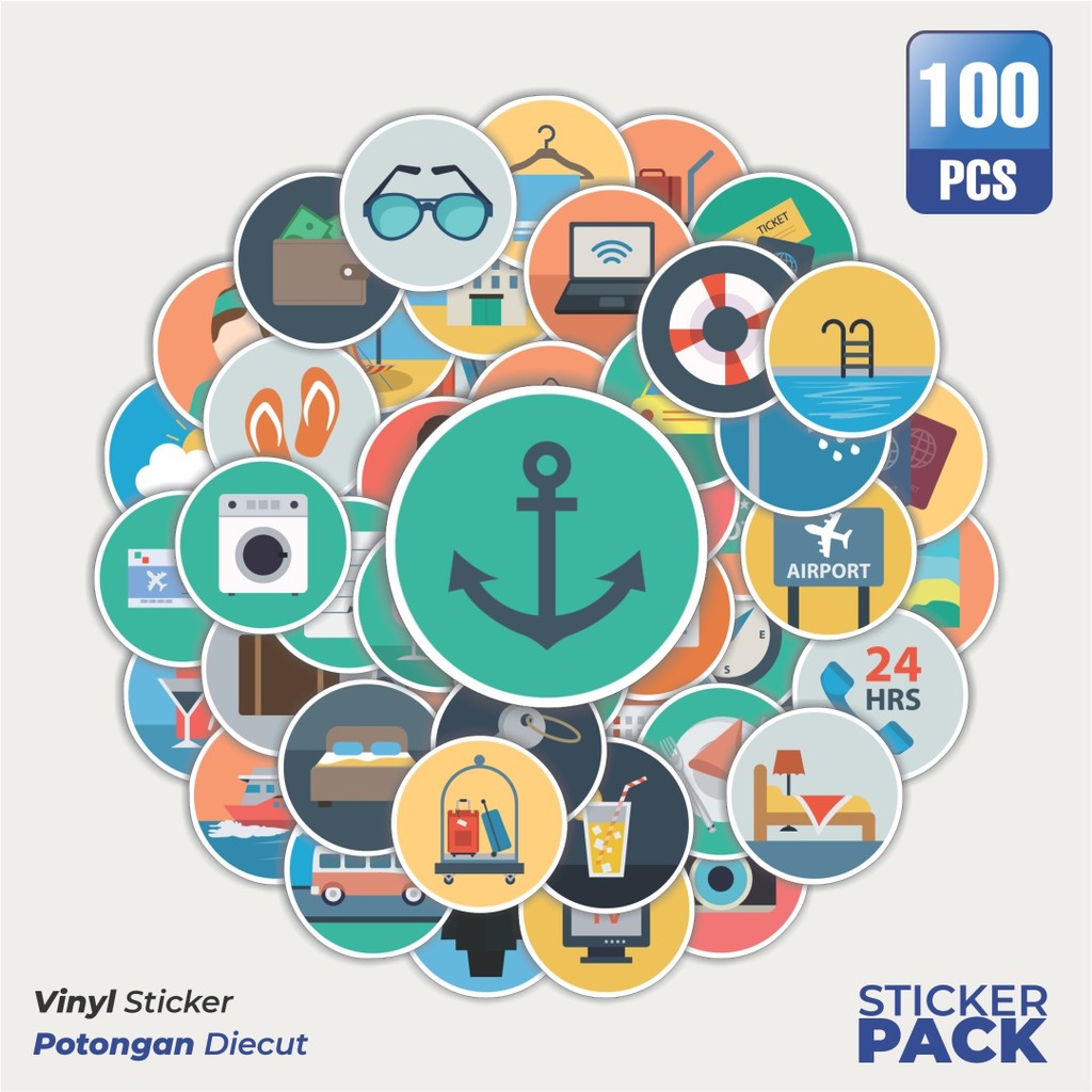 

Super Hemat! 100 PCS Stiker Ikon Datar Katalog Hotel Waterproof Aesthetic- Untuk Laptop, Motor, dan Helm - Paper Stationery Pack