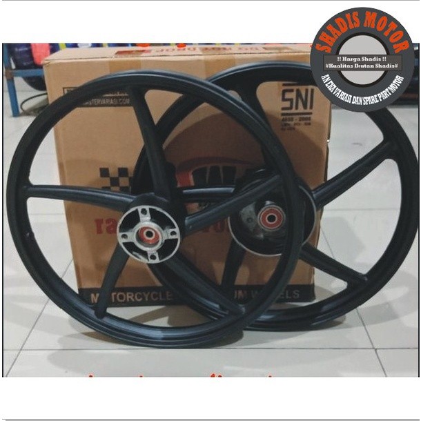 Velg Bintang Motor Merk PSW Ukuran 140/160 Ring 17 Motor Yamaha Jupiter Lama Tromol Kecil Warna Hita