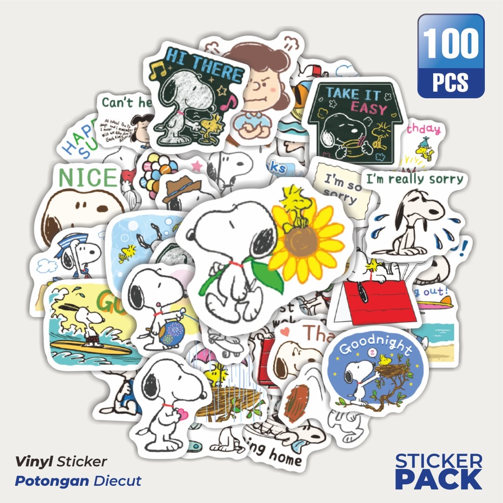 

Terbaru! 50 pcs Stiker Kartun Snoopy V35 Dekorasi Lucu Kreatif untuk Notebook, Skateboard, HP