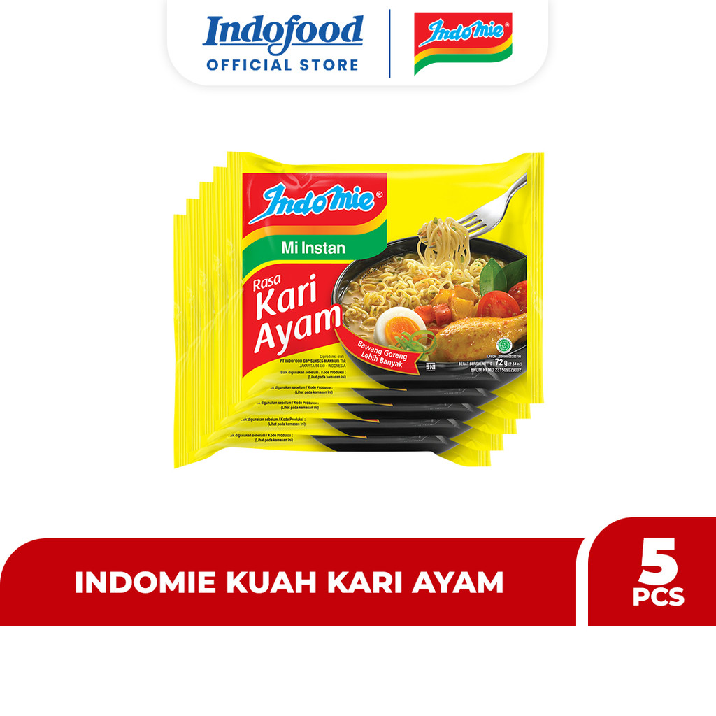 

5 PCS - Indomie Kuah Kari Ayam 72 Gr