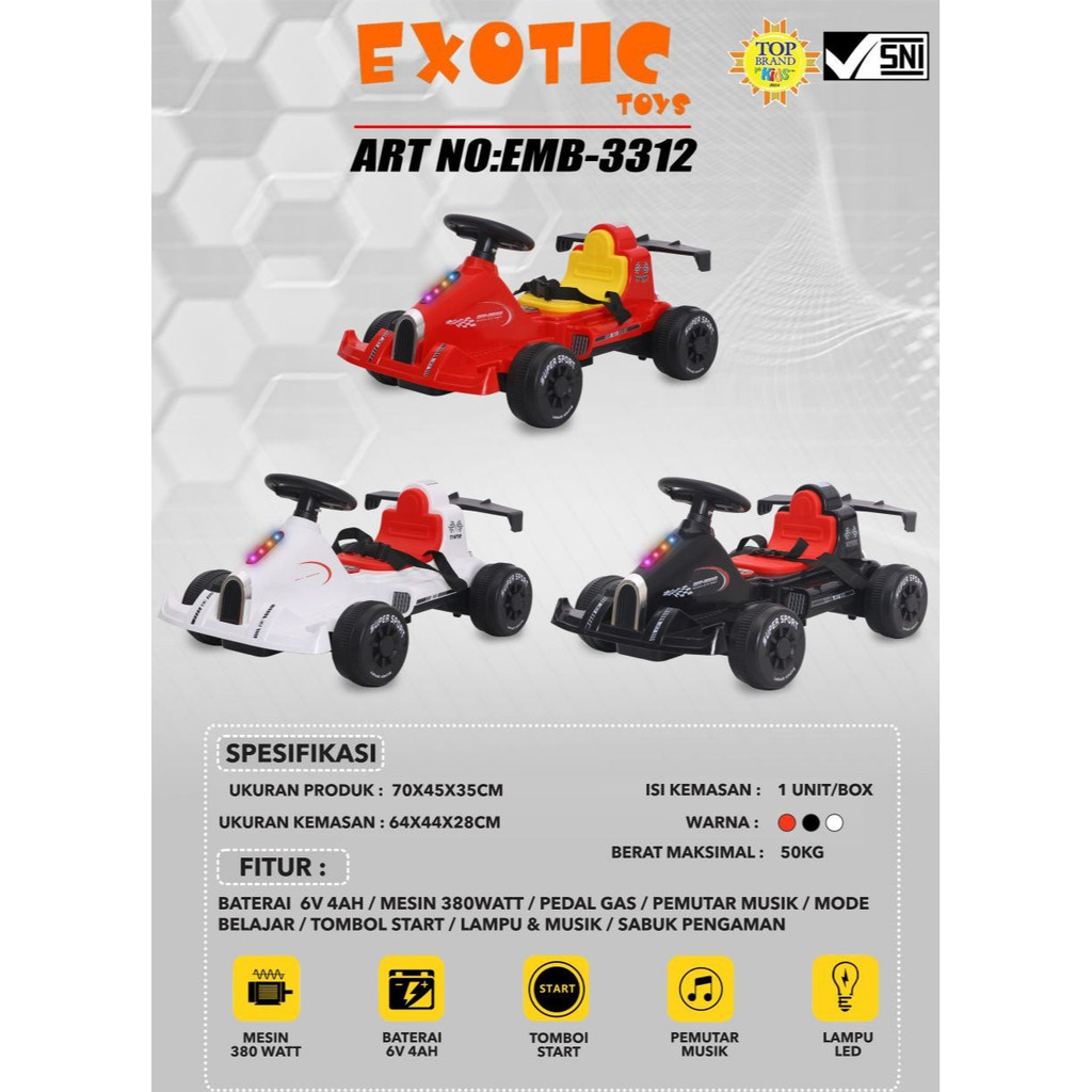 MOBIL ACCU ANAK EXOTIC GOKART EMB-3312