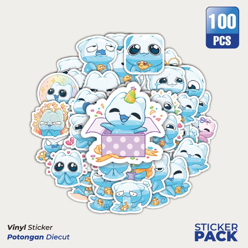 

Stiker Vinyl Funny Character Bloop The Water Cute Monster Waterproof Aesthetic- Untuk Laptop, Motor, dan Helm - Paper Stationery Pack