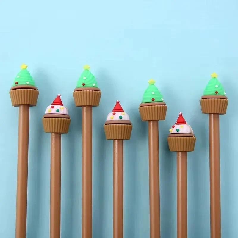 

36PCS Creative Cake Cup Silicone Gel Pen Cartoon Tree Hat Cake Pen Kawaii School Supplies