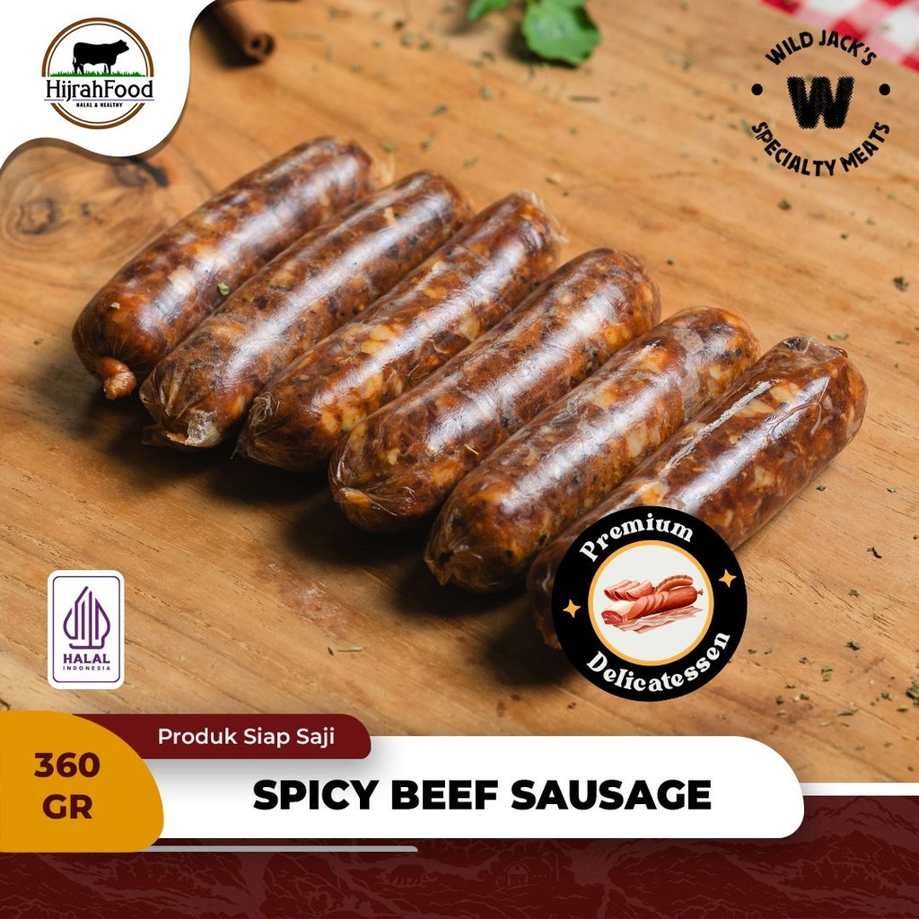 

Wild Jack's Premium Spicy Beef Sausage ~ Sosis Daging Sapi Delicatessen - 360 gram