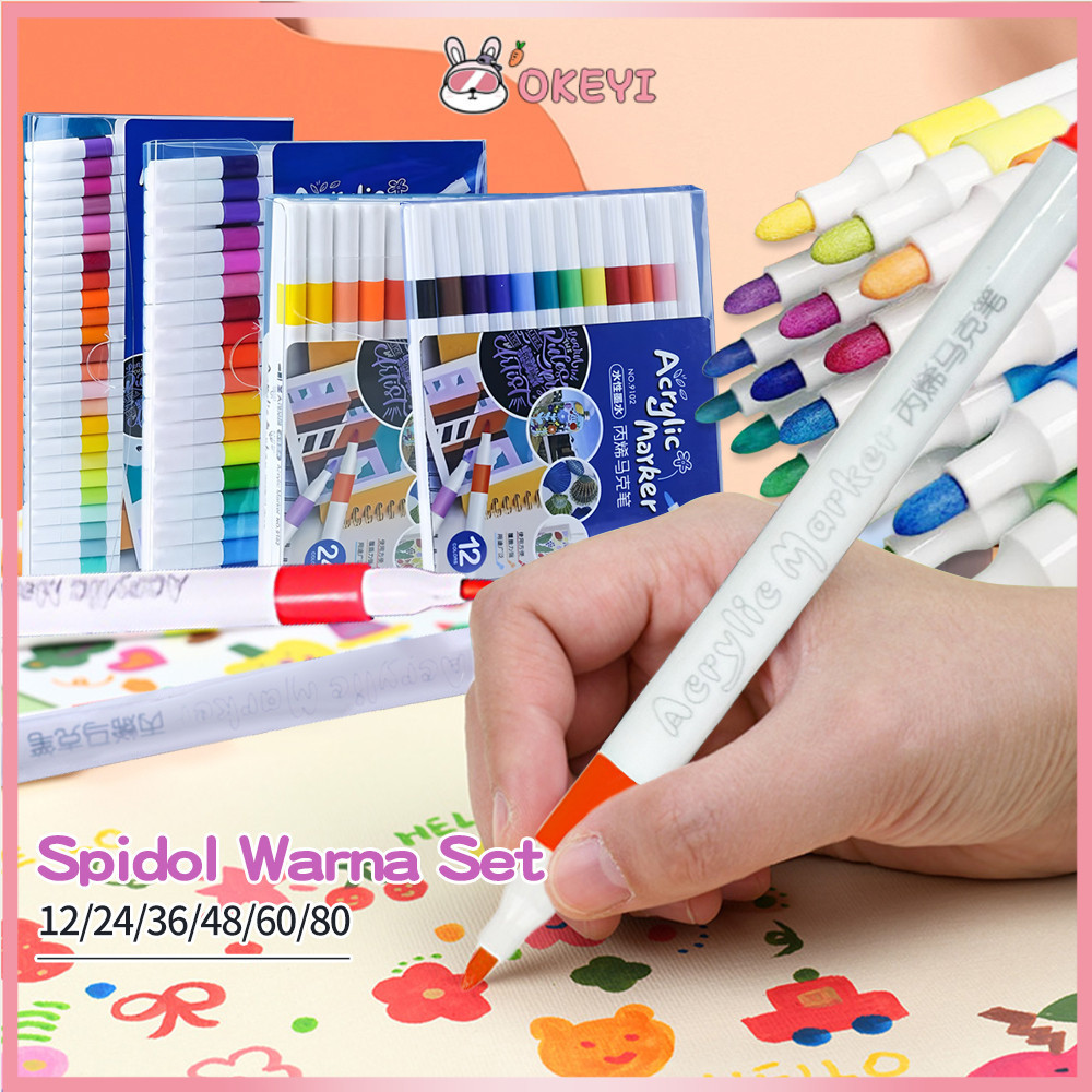 

​​​​ Akrilik Marker Set Spidol Acrylic Painter DIY Painting Spidol Pastel Pulpen