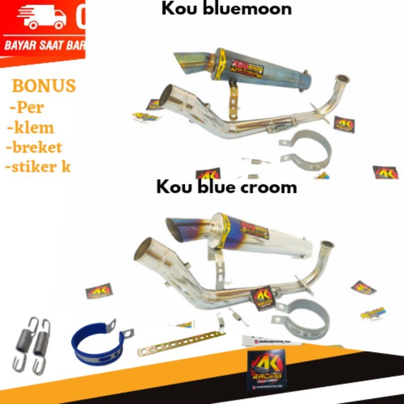 KNALPOT KOU BLUEMOON NGEBASS MANTAPP KNALPOT MOTOR BEAT, MIO, SCOOPY, VARIO,