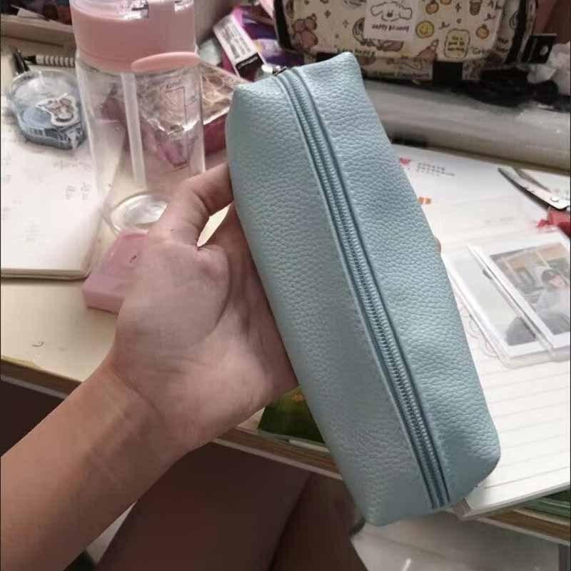 

Tempat Pensil Leather BABY BLUE PASTEL Pencil Case Kotak Pensil Stationery Bag Craftycharm