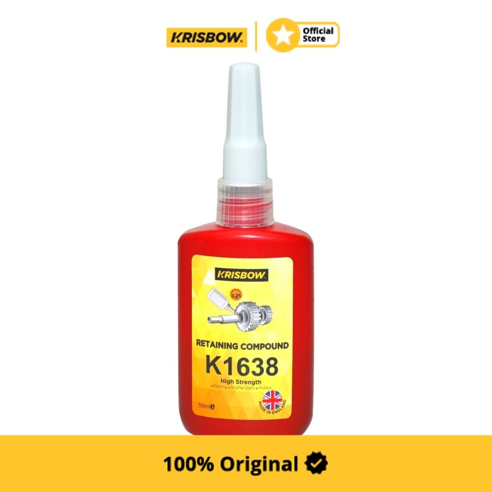 

Krisbow 50 ml Retaining Compound High Strength K1638 50 - Merah Bearing Glue