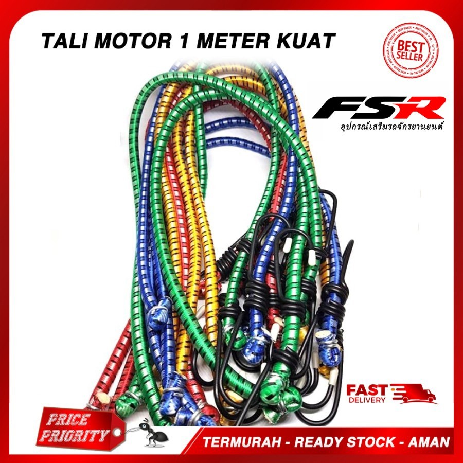 Tali Pengikat Barang di Motor 100 cm Tali Karet Ikat barang 1 meter Tebal kuat ORIGINAL Quality