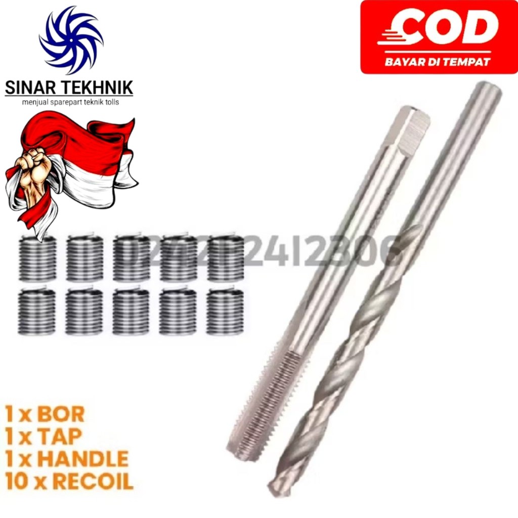 Paket Alat Reparasi Drat Baut 10