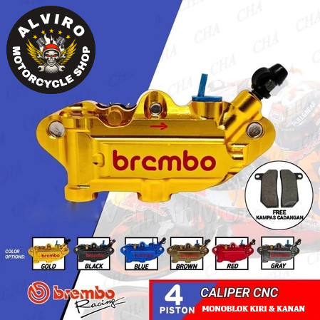 (COD) Kaliper Cnc Monoblok 4p Brembo 4piston Posisi Kiri & kanan Universal (Tanpa Breket)