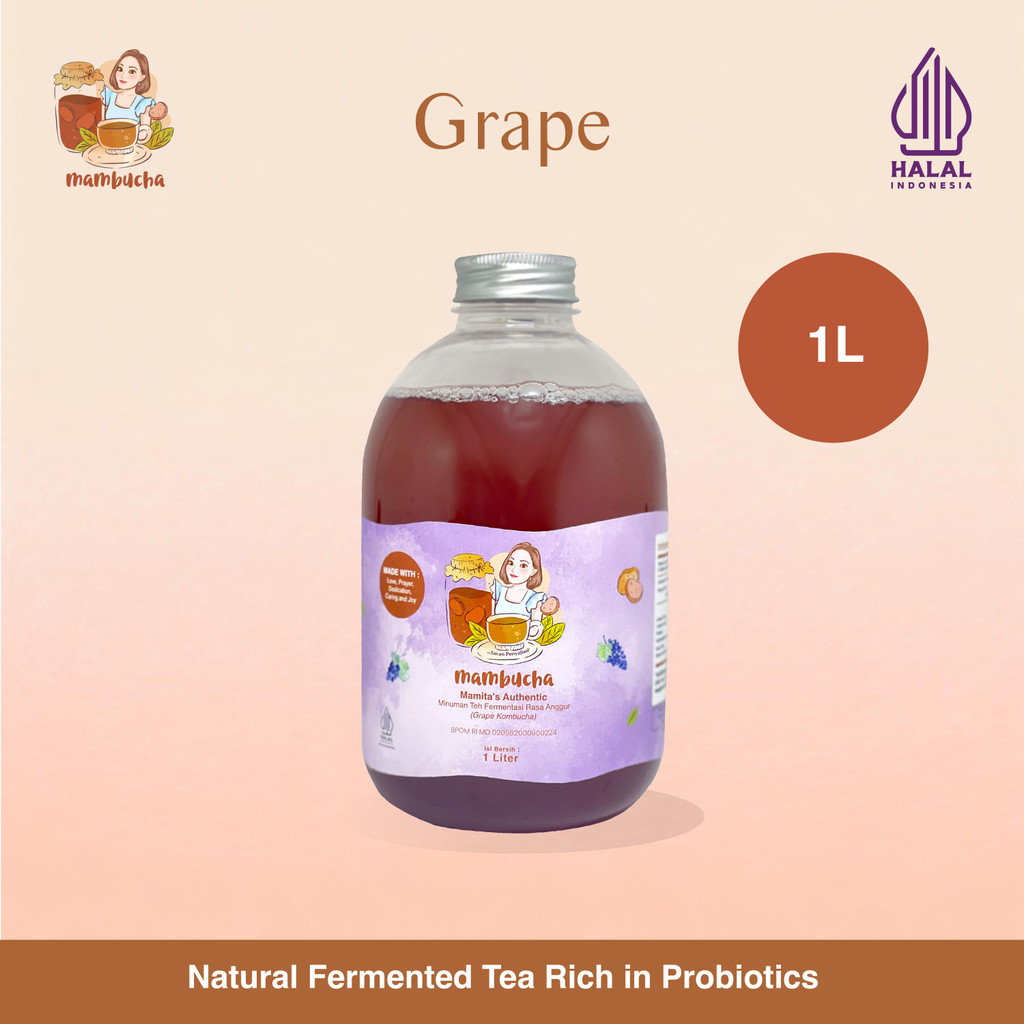 

Kombucha Teh Fermentasi Grape Mambucha 1 liter