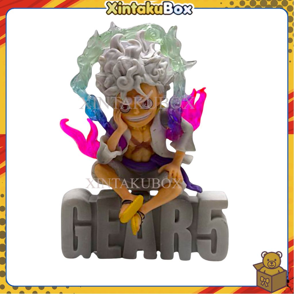 Figure One Piece Luffy Nika Sitting Action Figure Pajangan