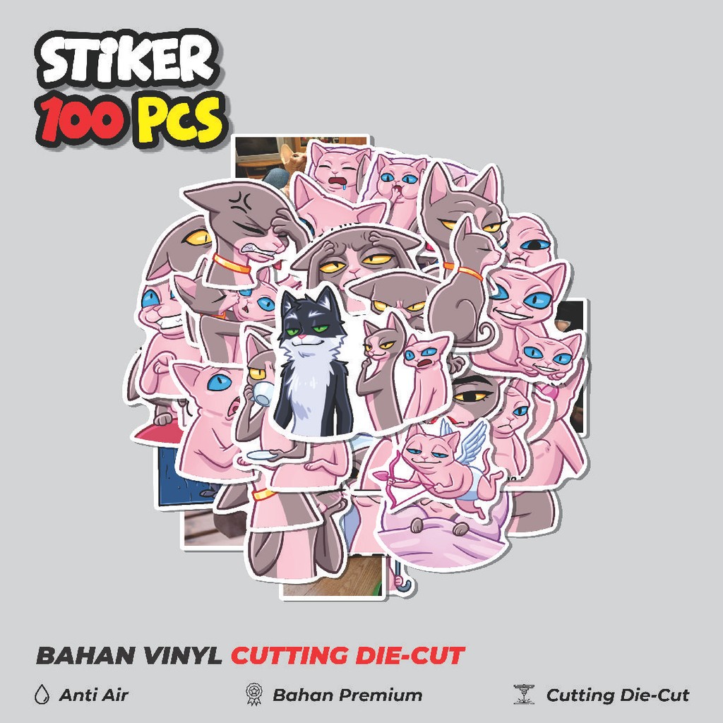 

Terbaru! 50 pcs Stiker Animal Cute Ramses and Cleo Dekorasi Lucu Kreatif untuk Notebook, Skateboard, HP