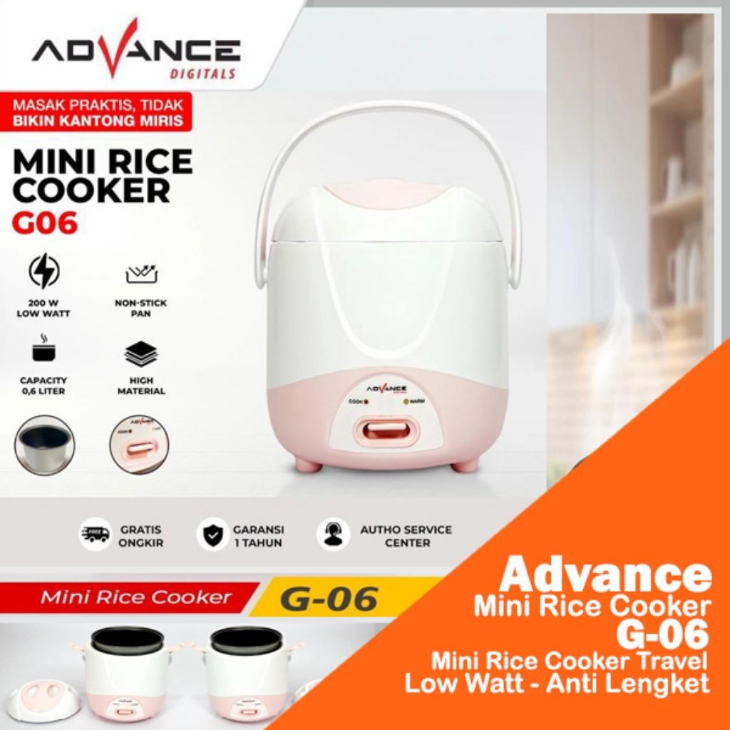 Advance Digitals Mini Rice Coocker G06 Rice Coocker Kecil Anak Kosan Low Watt Penanak Nasi Mini