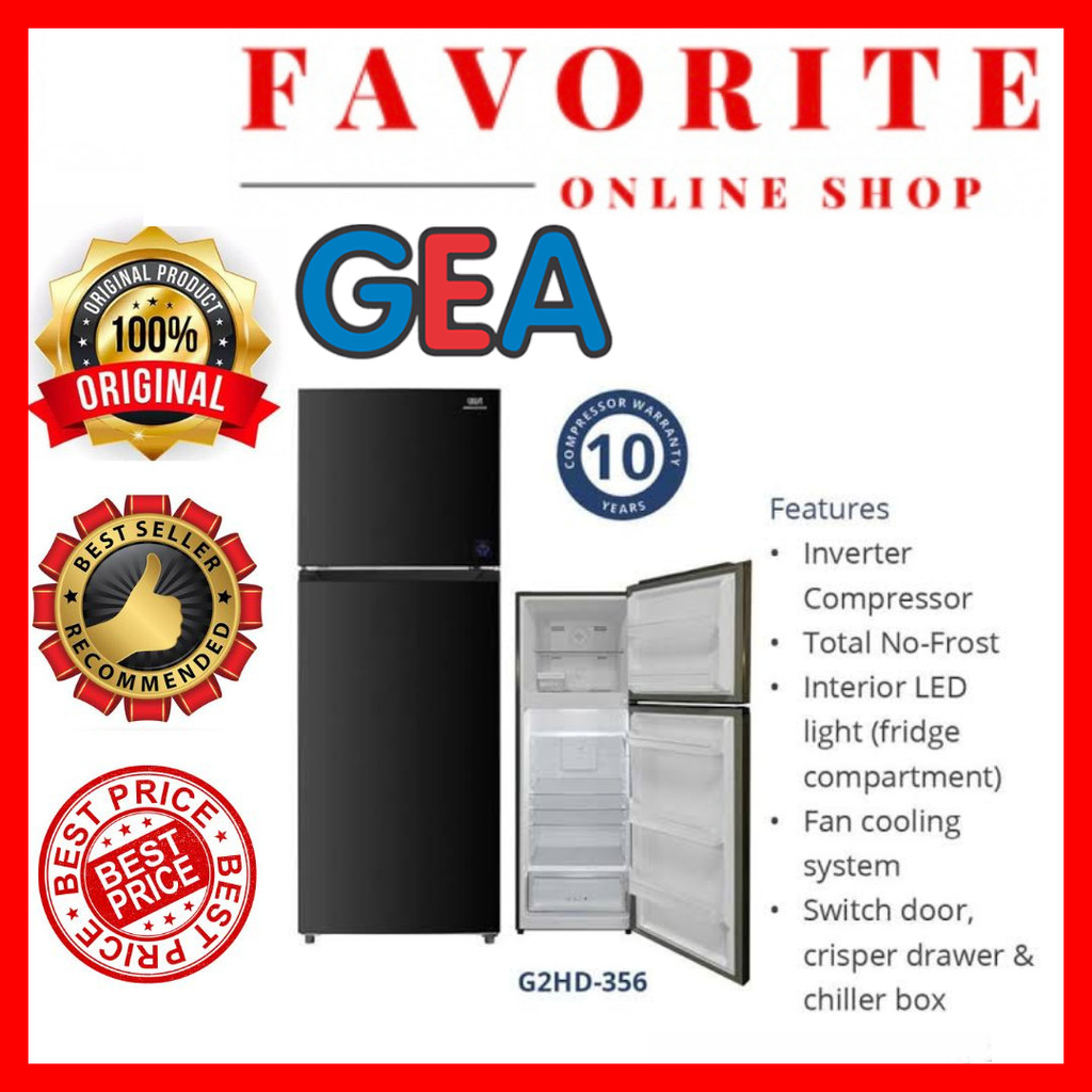 KULKAS GEA 356 / GEA KULKAS 2 PINTU G2HD-356 / KULKAS GEA G2HD 356 INVERTER