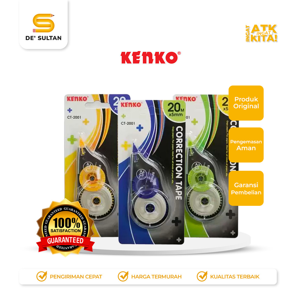 

KENKO PITA KOREKSI/ CORRECTION TAPE CT-2001 [20M x 5mm] (1PC)