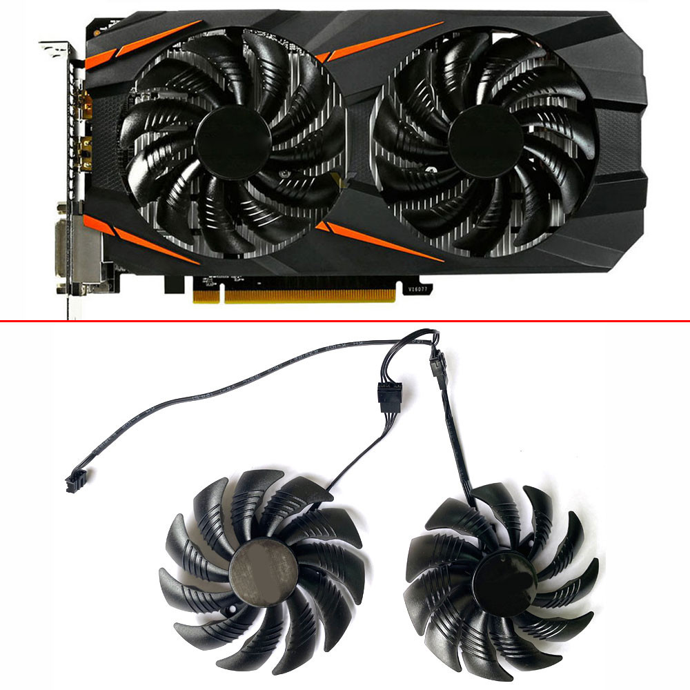 2pcs 87mm T129215SU PLD09210S12HH RX580 GPU Fan For Gigabyte GeForce GTX1060 1070 GTX 1050ti GTX 960
