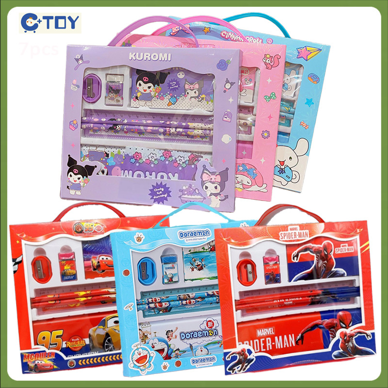 

Promo Alat Tulis Anak Kotak Pensil Set Kuromi Cinnamoroll Spiderman Kotak Pensil 7in1 untuk PAUD Anak