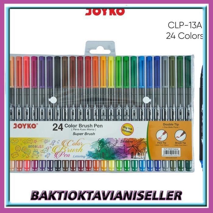 

Color Brush Pen / Pena Kuas Warna Joyko CLP-13A / 24 Warna / CLP 13 A