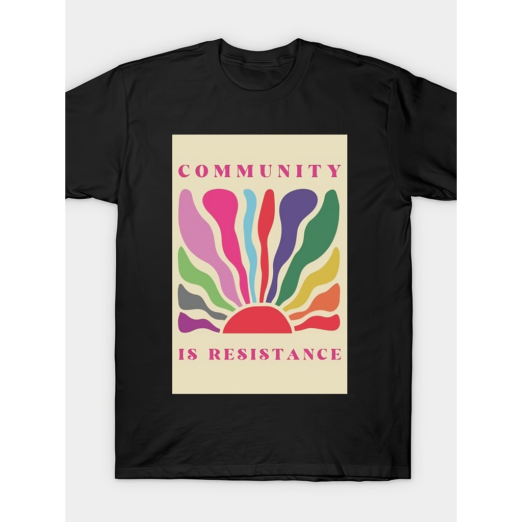 Kaos Desain Komunitas adalah Kekuatan Perlawanan, Feminisme, Aktivisme - Desain Retro, Atasan Gaya, 