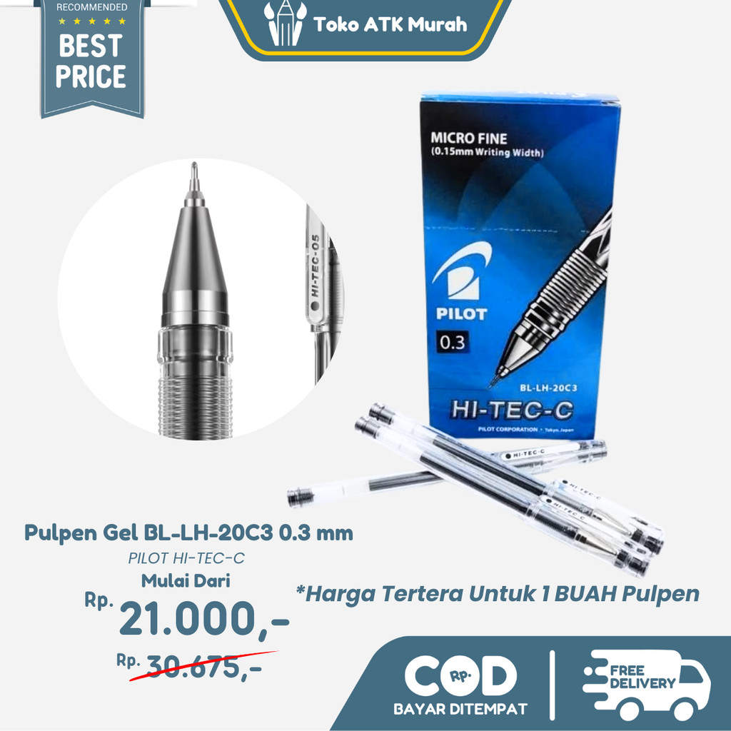 

Pulpen Pilot Hi-Tec-C 0.3mm BL-LH-20C3 - Hitam