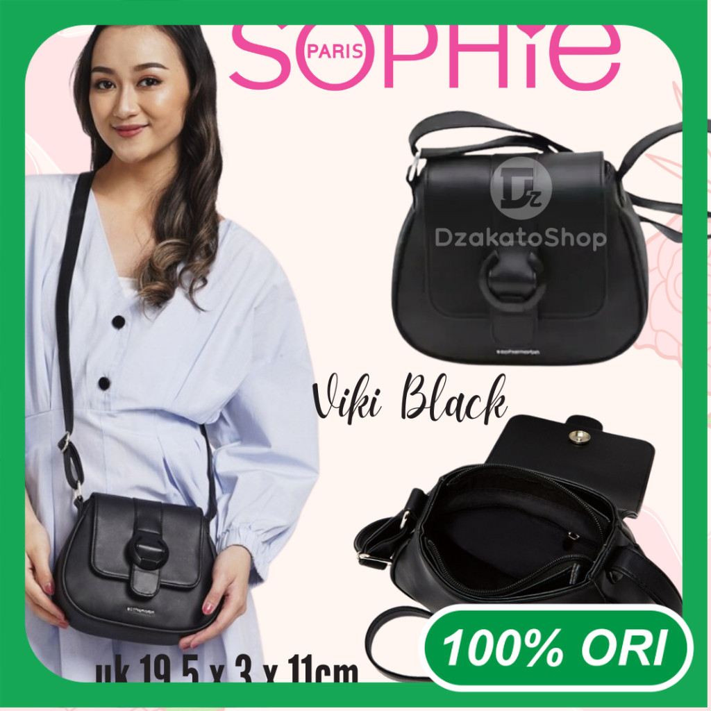 Sophie Martin Paris Tas Selempang Wanita Hitam Viki Black Katalog 2025 Premium Original Sling Bag R