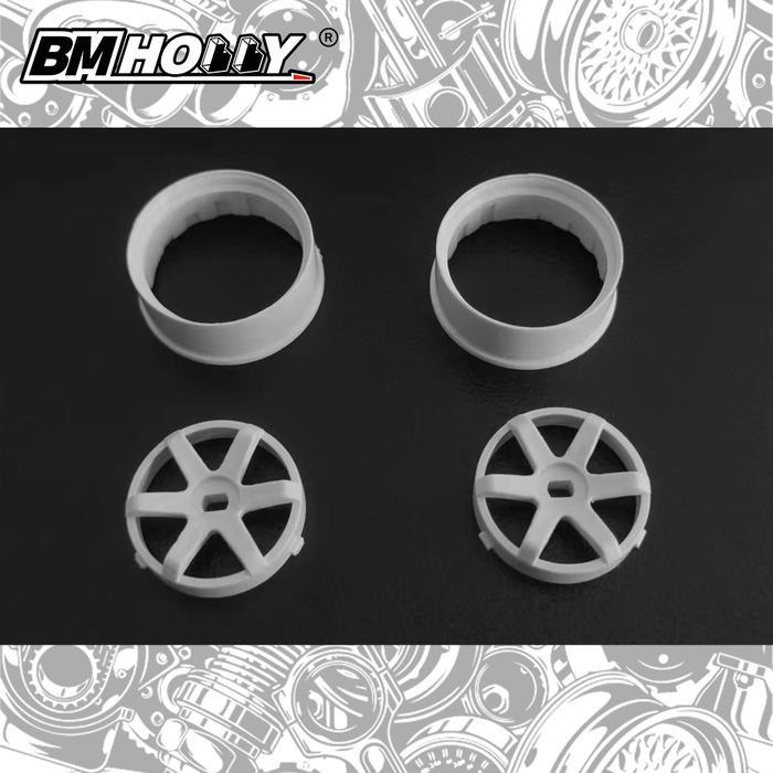 BM RACING AWD 22MM NARROW WHITE TE37 SET (2) #BM-AWD-TE37-22N-W ILM...