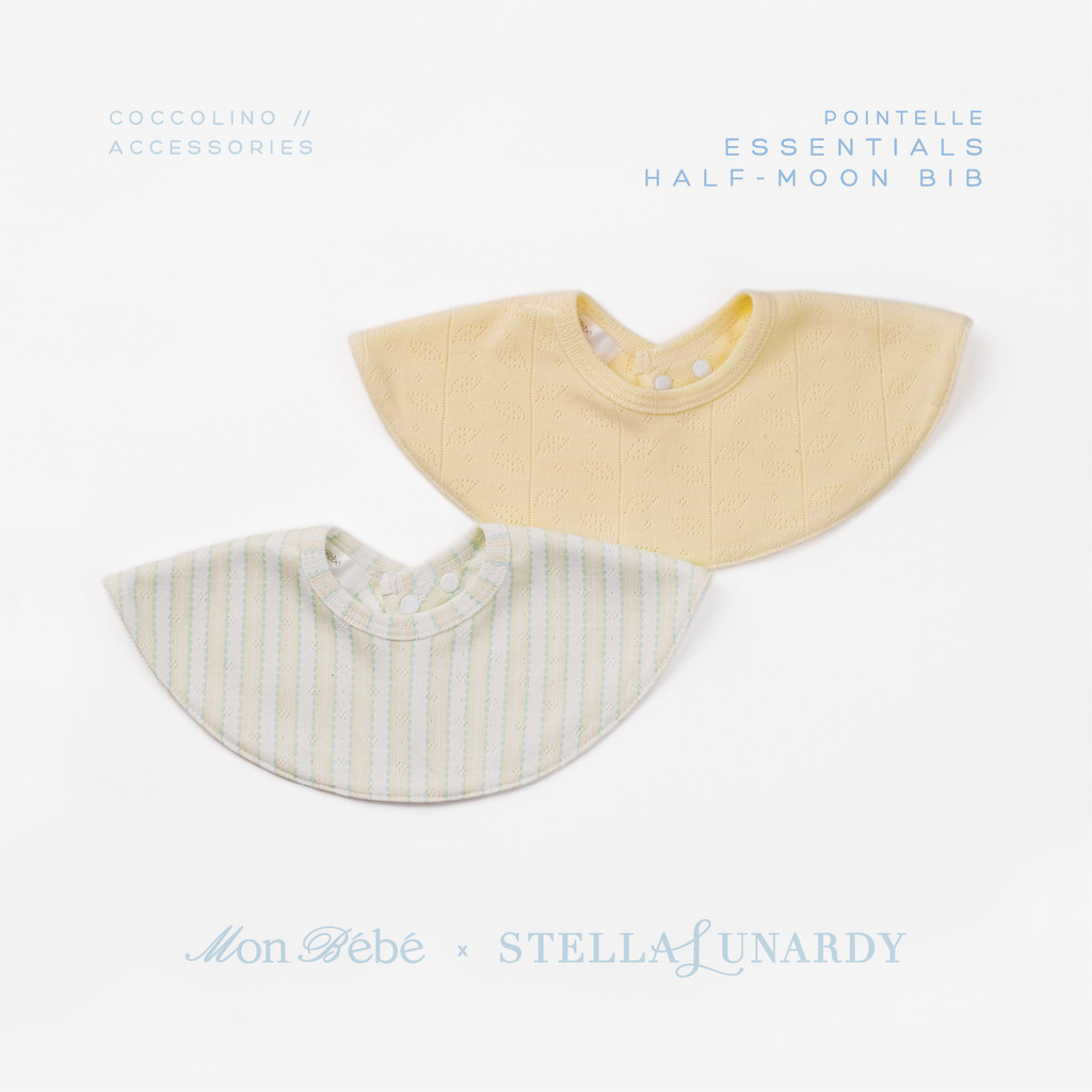 Mon Bébé x Stella Lunardy - Coccolino Baby POINTELLE Essentials Half-Moon Bib Pack / Double Layer Sl