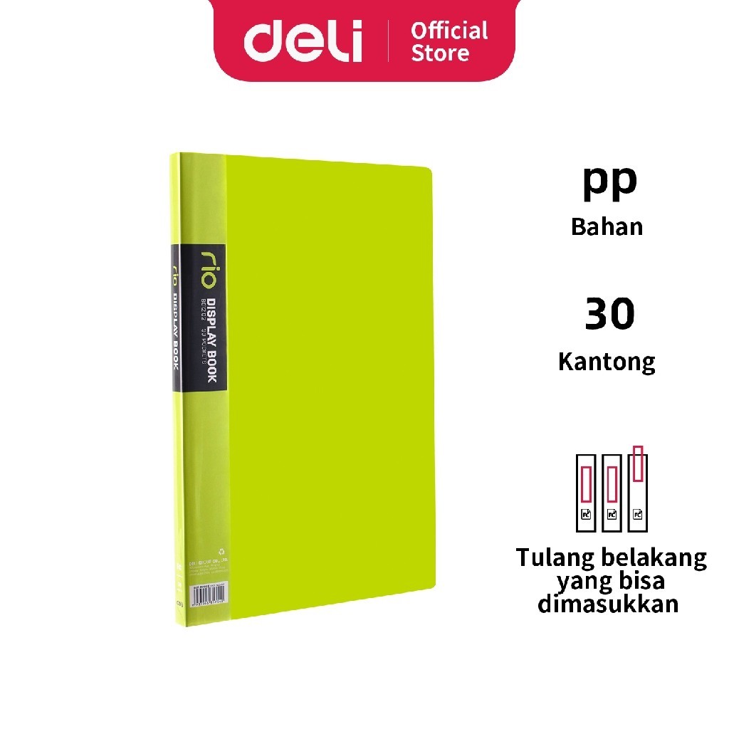 

Deli Display Book Holder Seri Rio FC 30P 0.75mm Bahan PP yang kuat warna cerah EB01202