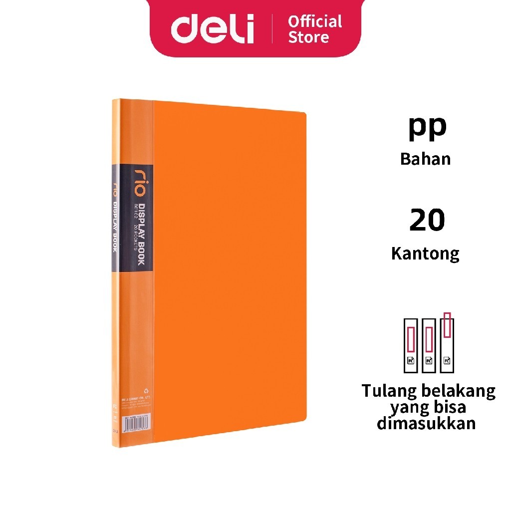 

Deli Display Book Clear Holder Seri Rio FC 20 halaman Cover Plastik PP yang kuat warna cerah EB01102