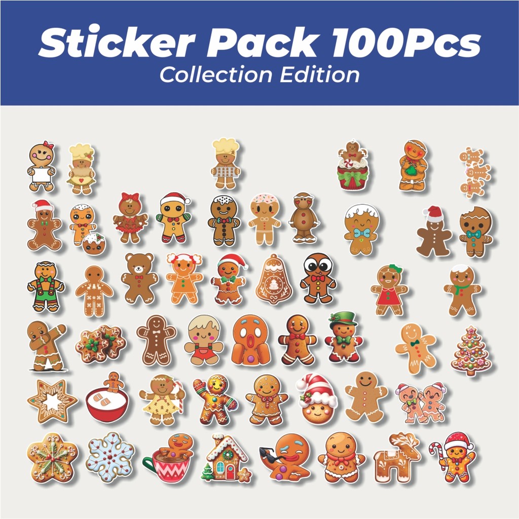 

Hot Stiker Gingger Cookies Lucu Anti Air Stikers Berperekat Waterproof Sticker Decal Buat Motor Helm Buku Journal Koper Casing HP Laptop Botol Minum
