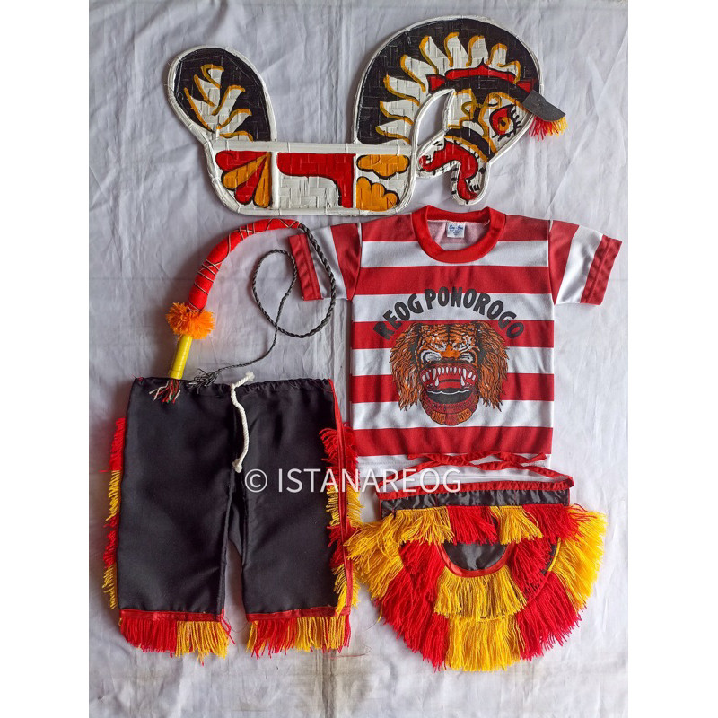 set baju reog anak . stelan reog anak . kostum reog anak . stelan anak . baju reog anak . set reog