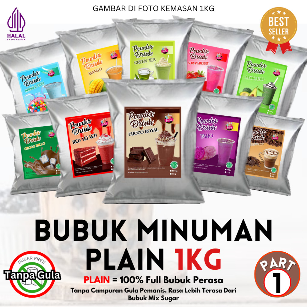 

Bubuk Minuman Rasa PLAIN 1kg Serbuk Minuman Kekinian