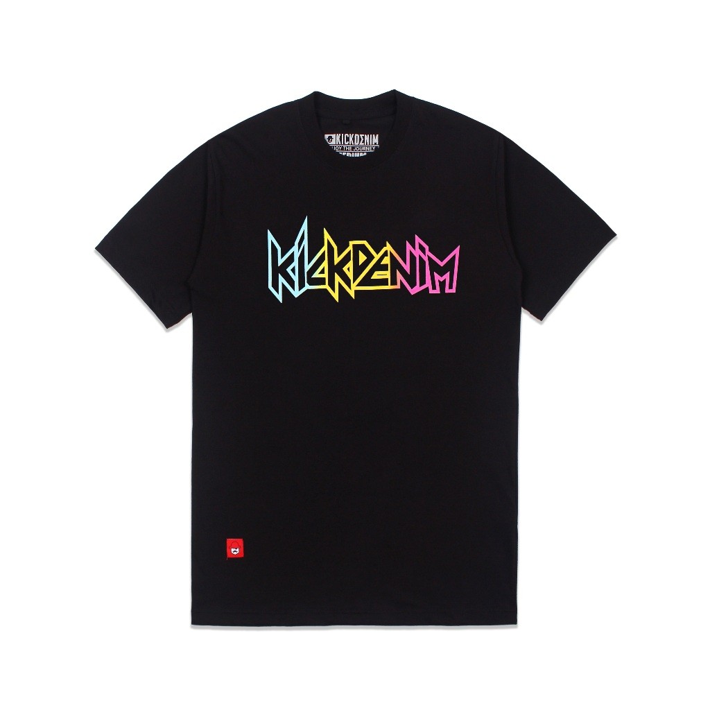 Kick Denim - T shirt Pria Lengan Pendek Hitam |   Ts Fubu