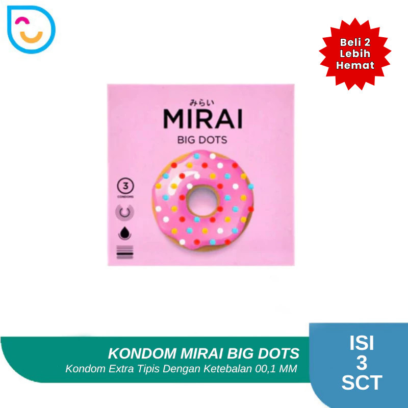 Kondom Bergerigi Mirai Big Dots Isi 3's - Condom Gerigi