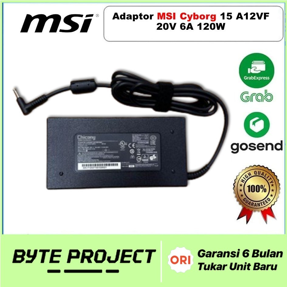 ORI Adaptor Charger / Casan Laptop MSI Cyborg 15 A12VF 20V 6A 120W NEW