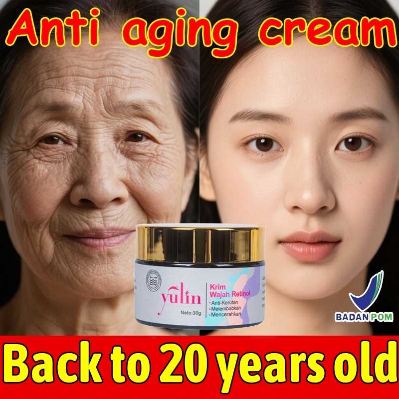 【BPOM】【Yulin】Krim Anti Aging Anti Keriput — pelembap wajah mengencangkan kulit, kurangi garis halus 
