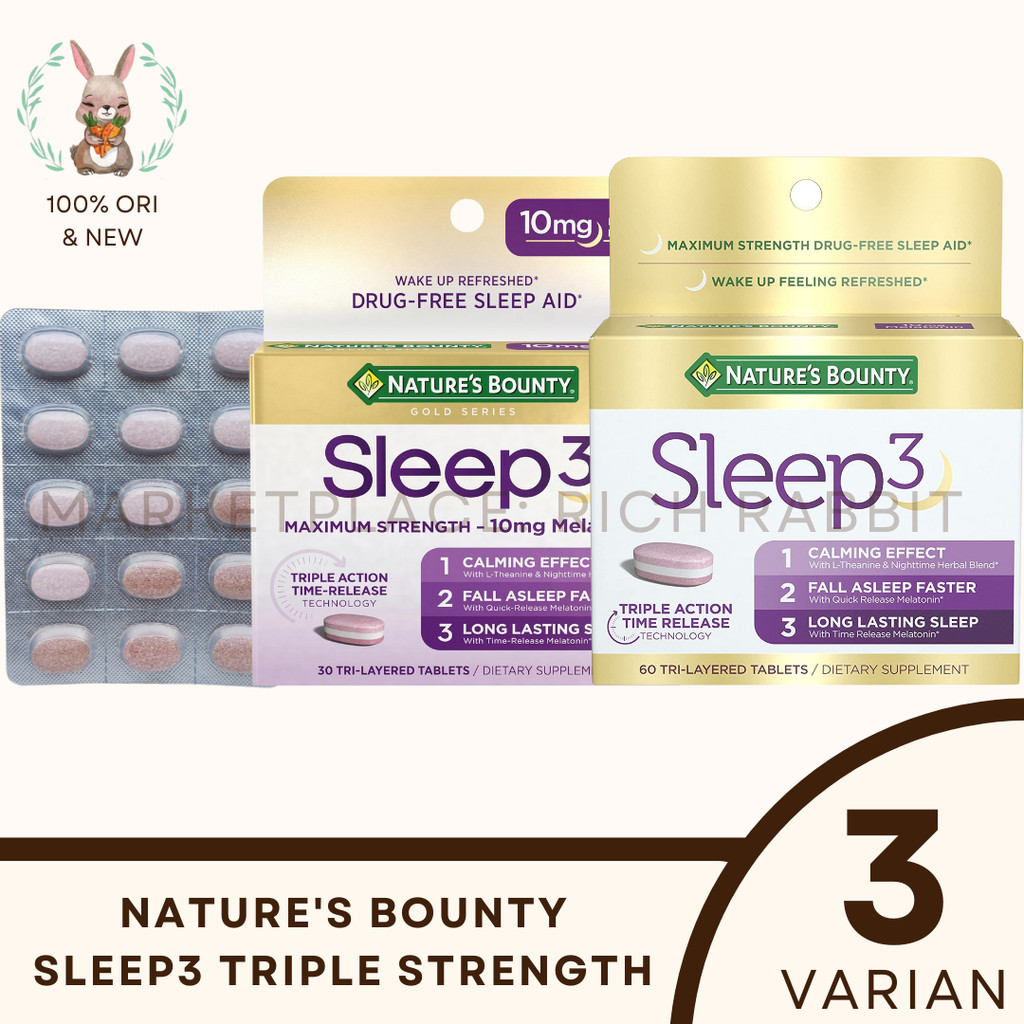 Natures Nature's Bounty Sleep3 Sleep 3 Insomnia Obat Bantu Tidur Pulas
