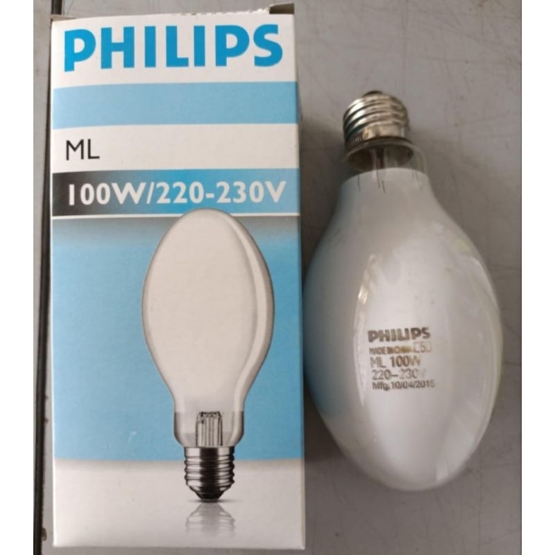 Lampu ML 100W Mercury 100Watt PHILIPS Bola Lampu Jalan 100 W 220-230V ORIGINAL PHILIPS 100%