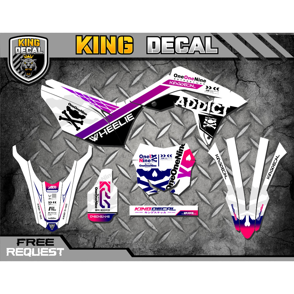 DEKAL / DECAL    CRF 150 L FULL BODY /  CRF 150 /  STIKER VARIASI CRF 150 /  KLX STRIPING CRF /  CRF