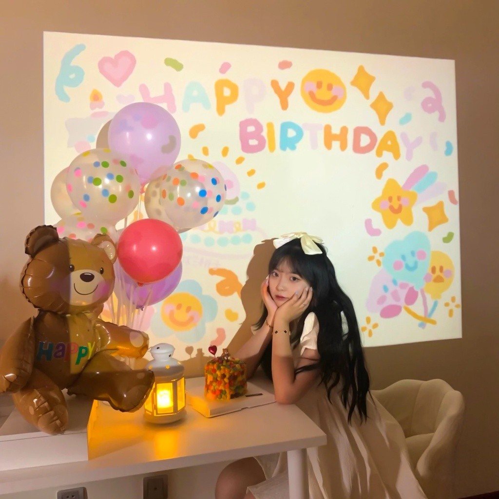 5468 Proyektor Mini / Projector Party Lamp Cute Birthday Gift Idea / Happy Birthday Projector / Proy