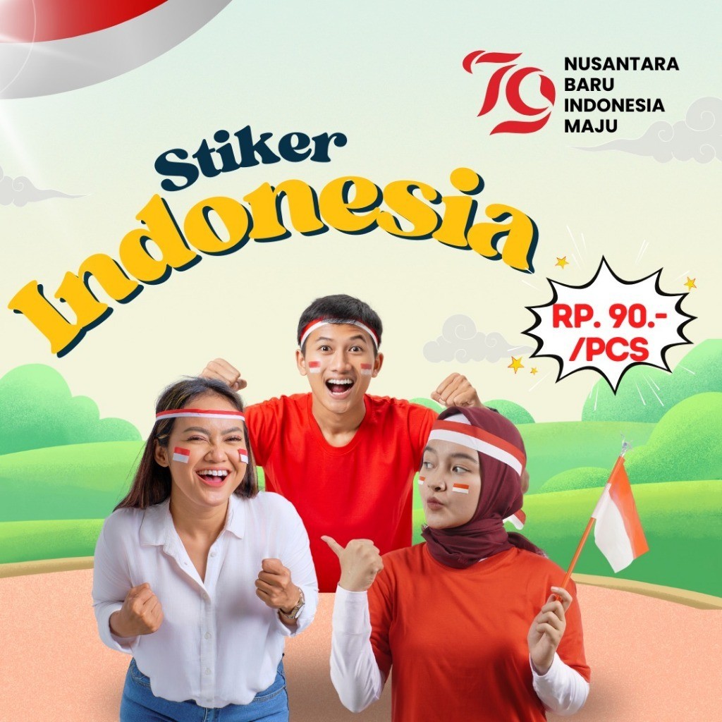 STIKER PIPI MERAH PUTIH  ( TERMURAH ) / STIKER PIPI BENDERA MERAH PUTIH STIKER PIPI INDONESIA / STIK
