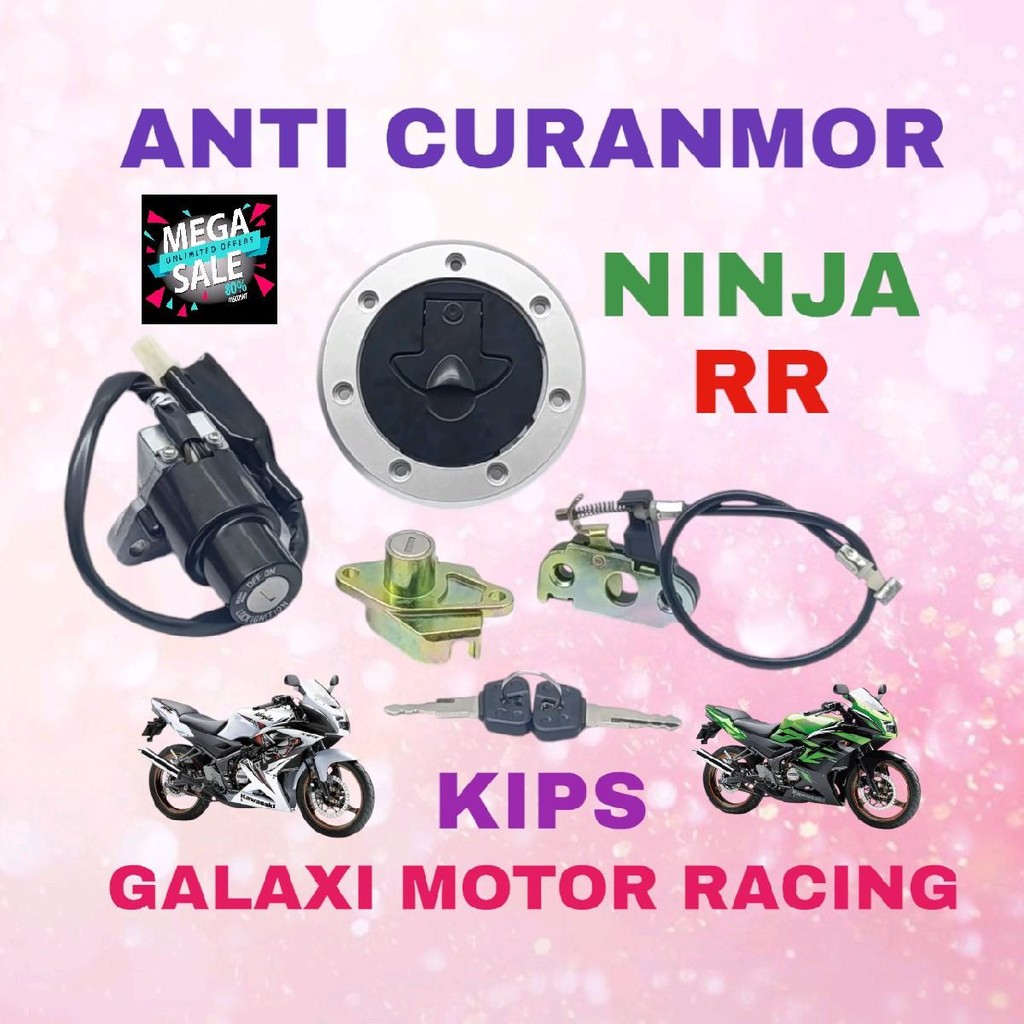 KUNCI KONTAK SET NINJA RR ANTI MALING KUNCI KONTAK SADEL JOK DAN TUTUP TANGKI KAWASAKI NINJA RR Moto